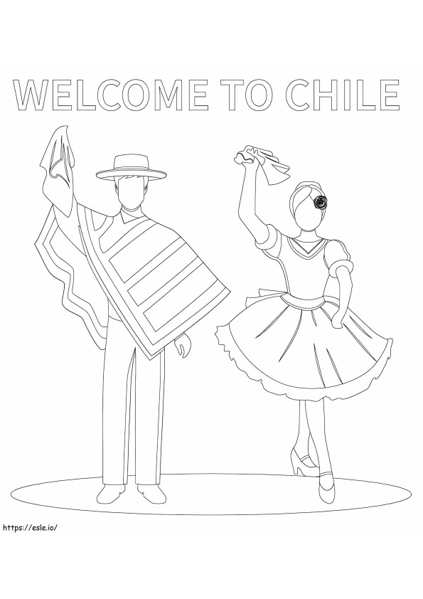 Coloriage Bienvenue au Chili à imprimer dessin