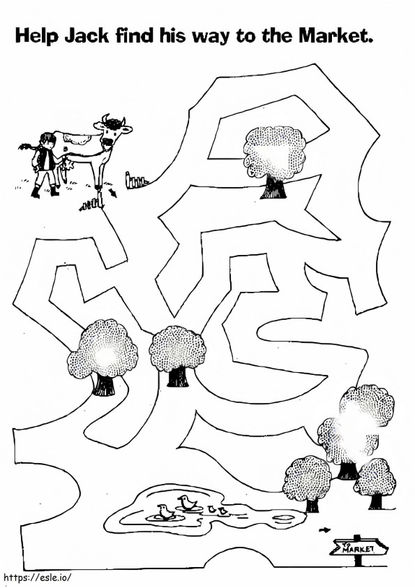 Coloriage Jack et labyrinthe à imprimer dessin