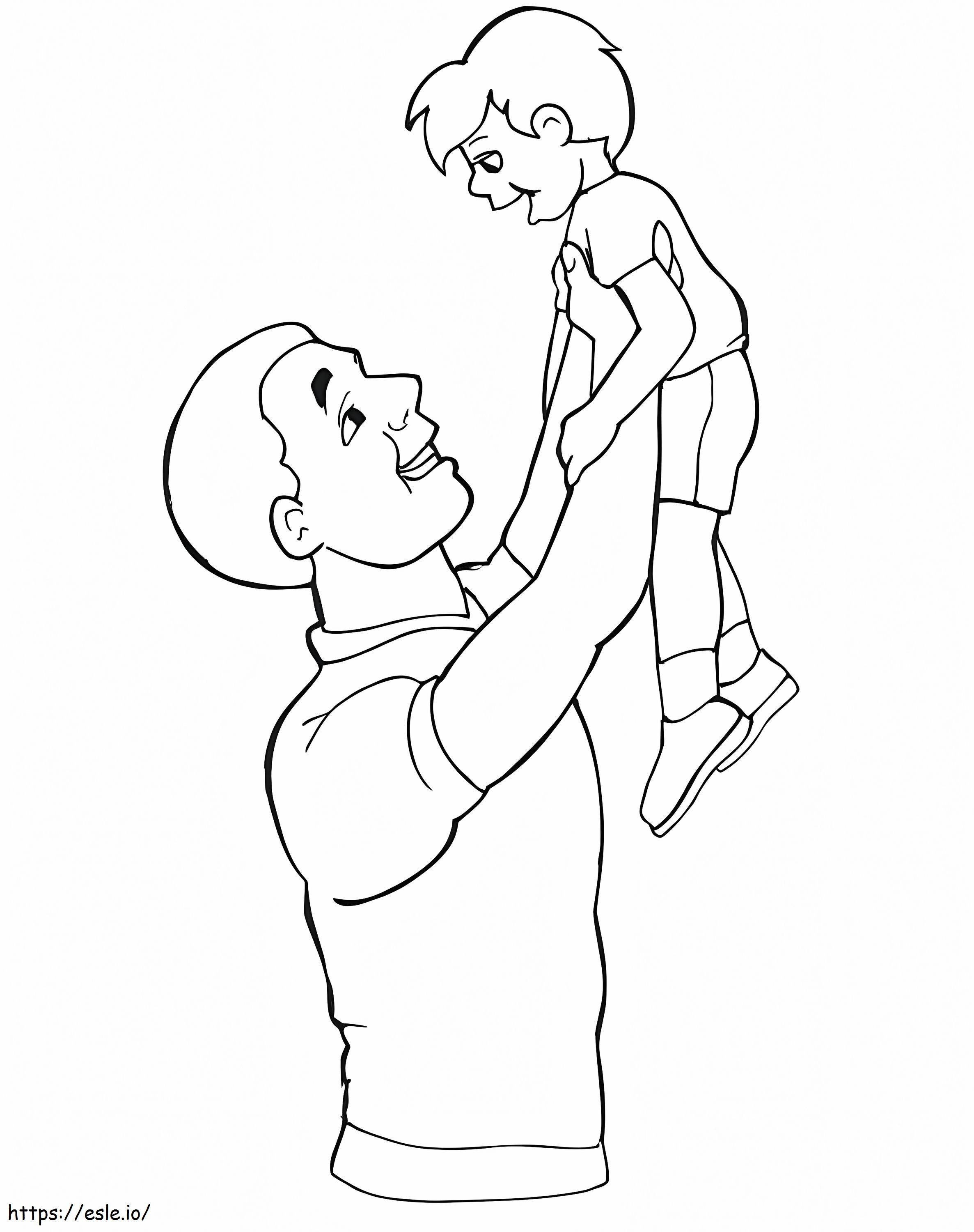 Happy Son And Dad coloring page