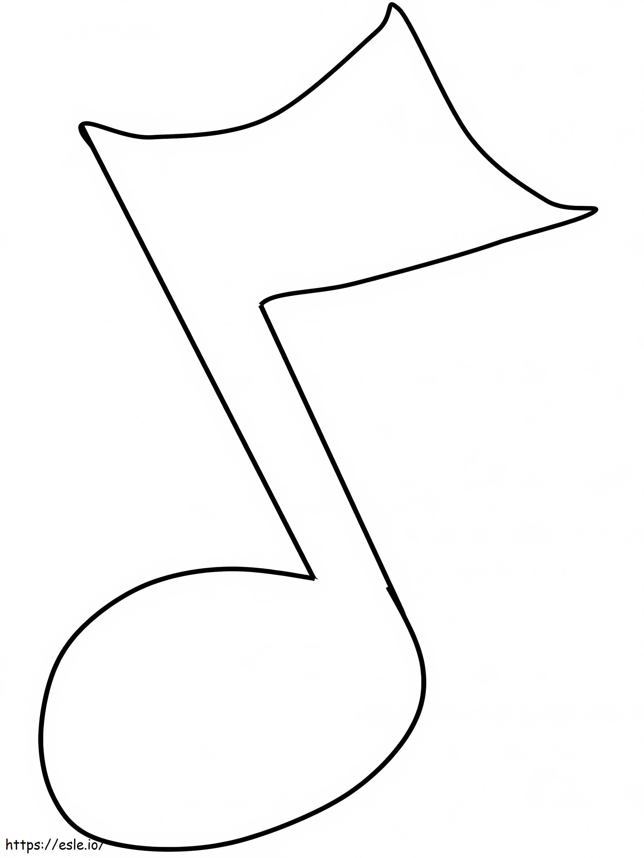 Simple Music Note 5 coloring page