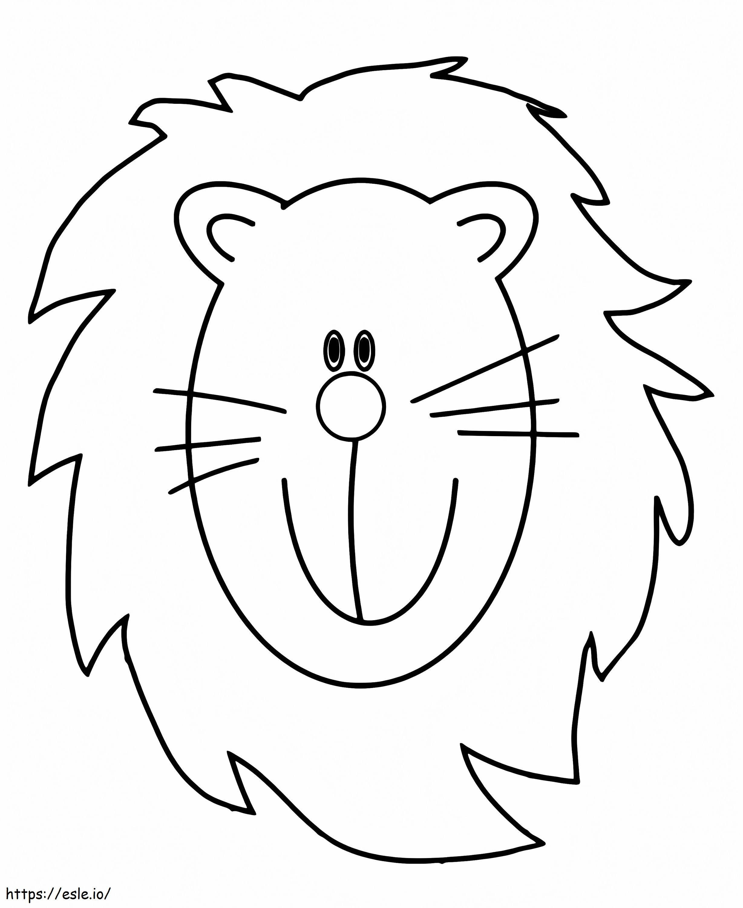 Free Lion Face To Color coloring page