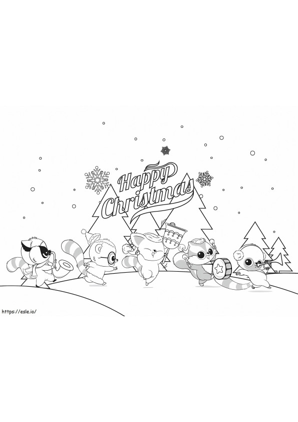 Coloriage Joyeux Noël YooHoo et ses amis à imprimer dessin