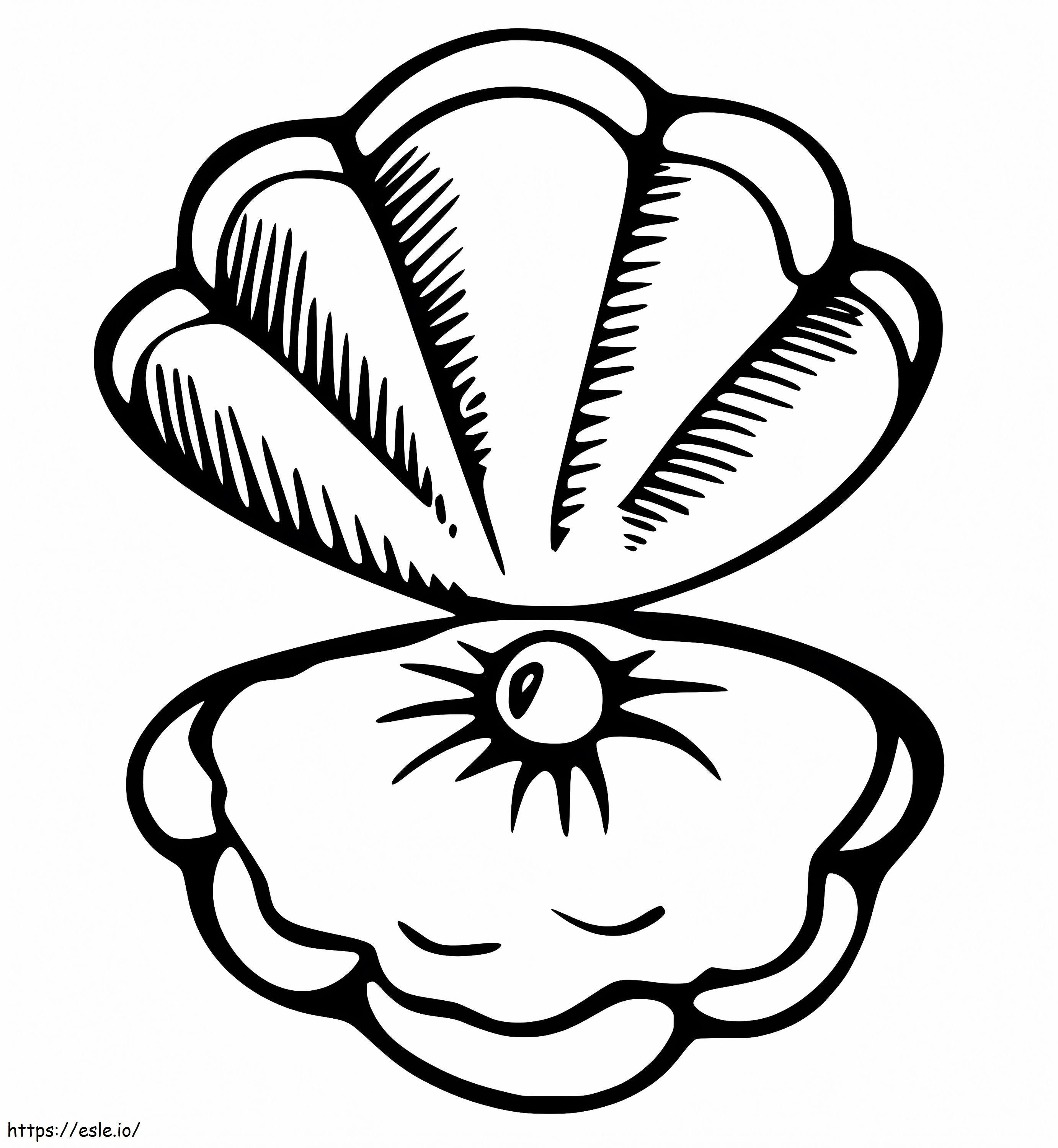 Scallop With Small Pearl coloring page