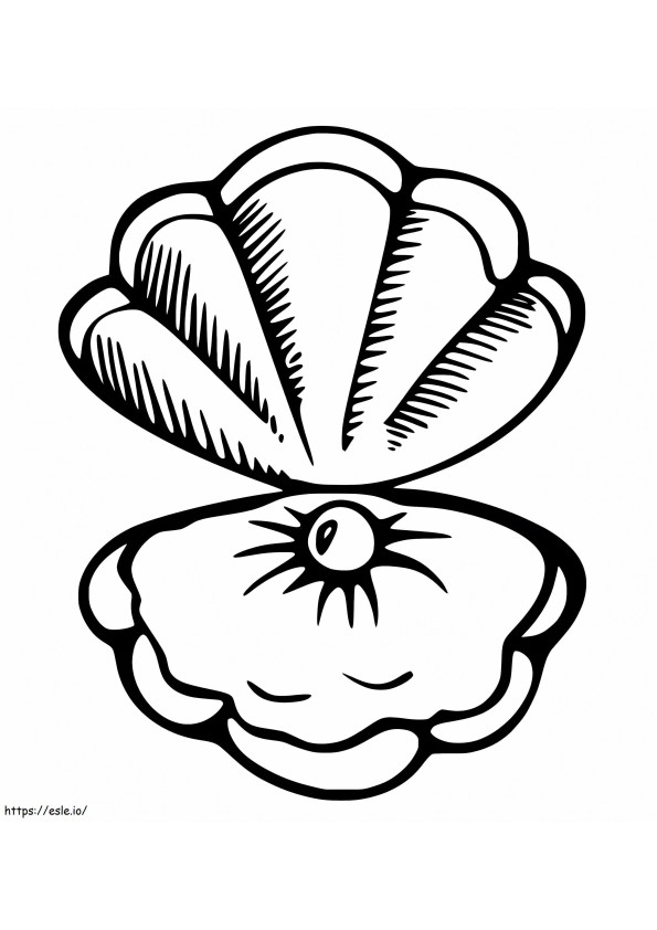 Scallop With Small Pearl coloring page