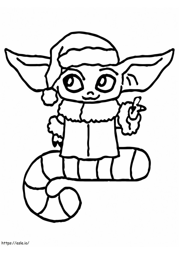 Baby Yoda Coloração de Natal 7 para colorir