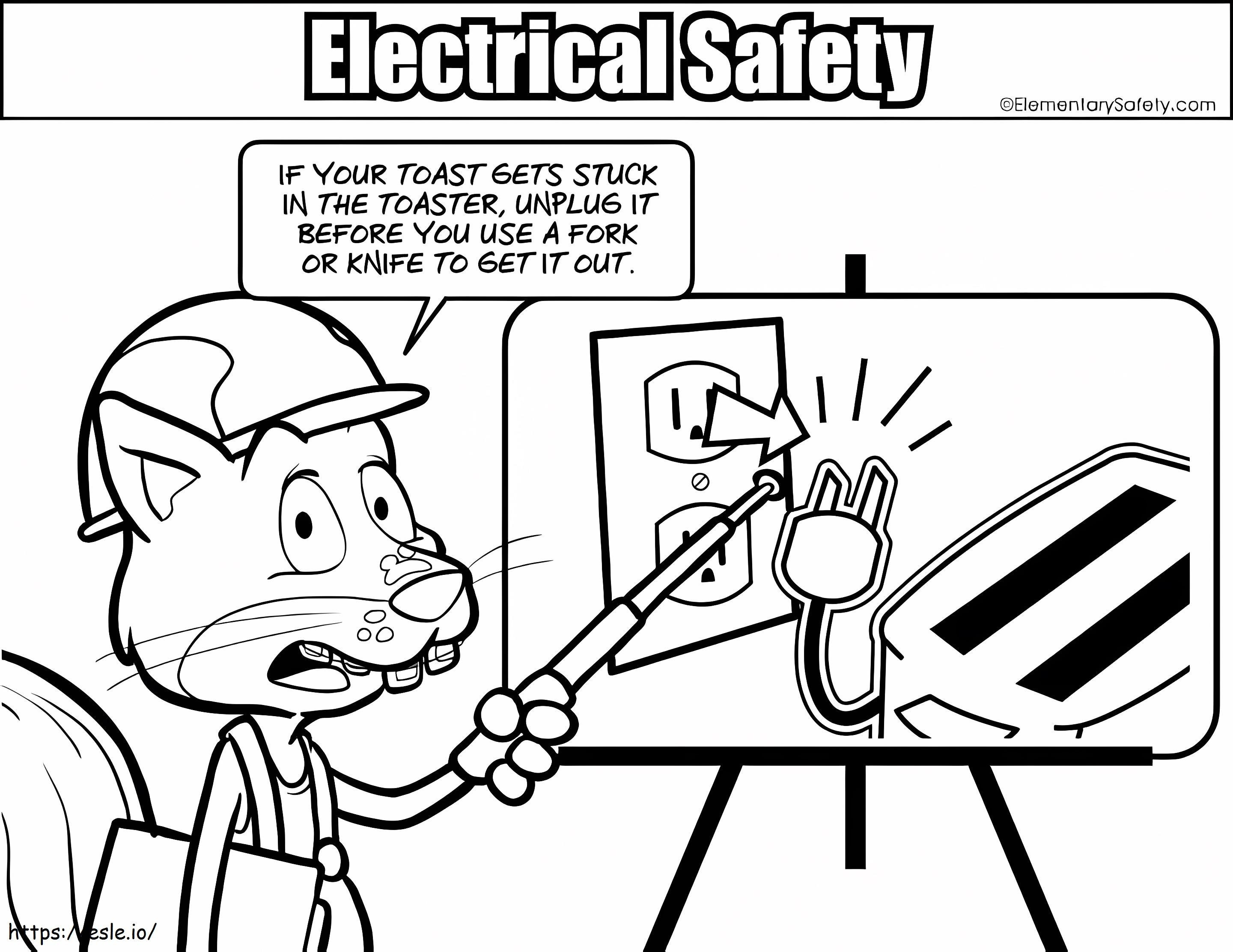 Toaster Safety coloring page