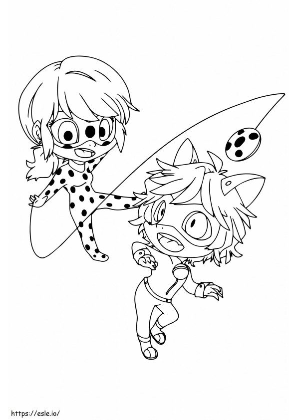 Ladybug And Cat Noir 2 coloring page