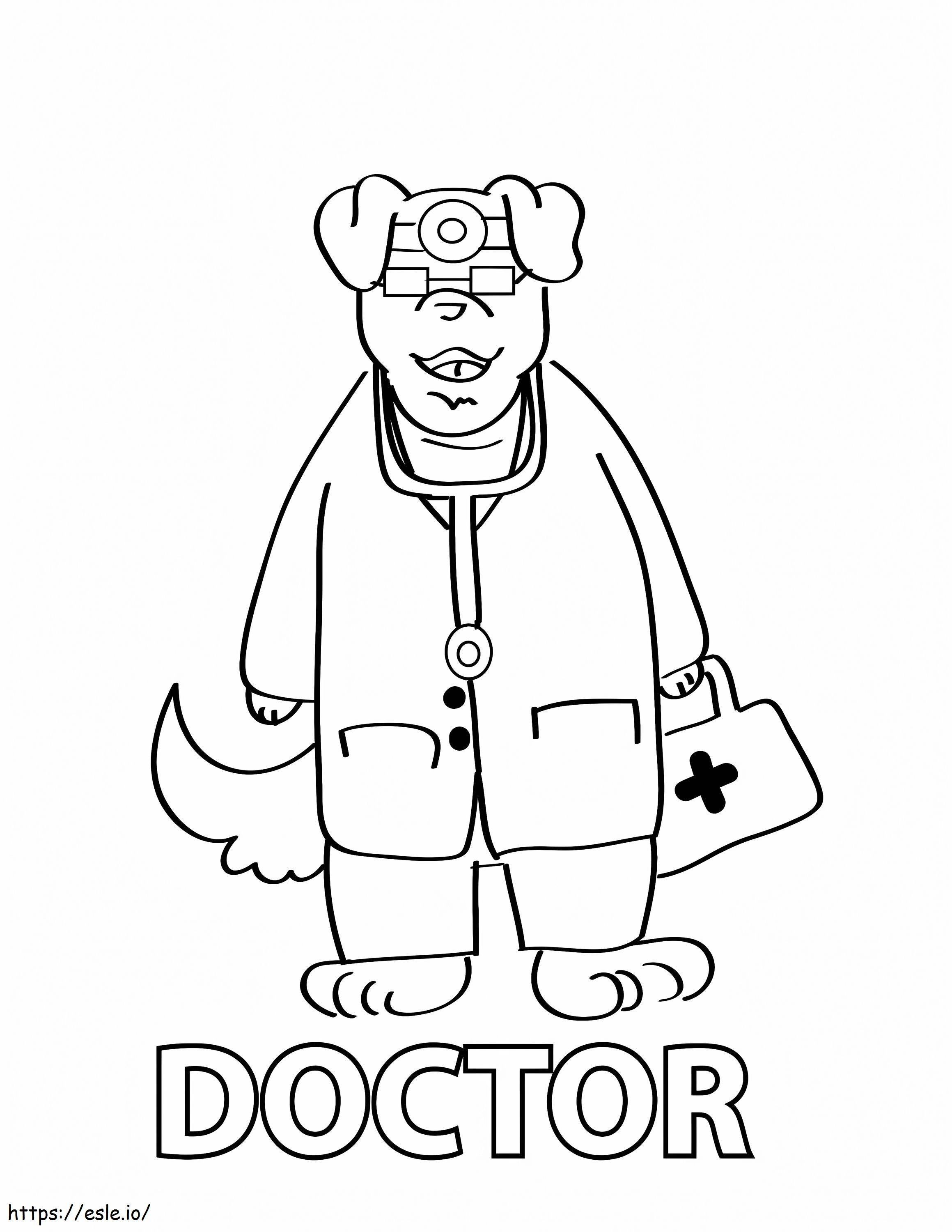 Cute Pig Doctor coloring page