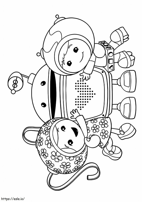 A Millie And Geo With Bot A4 coloring page