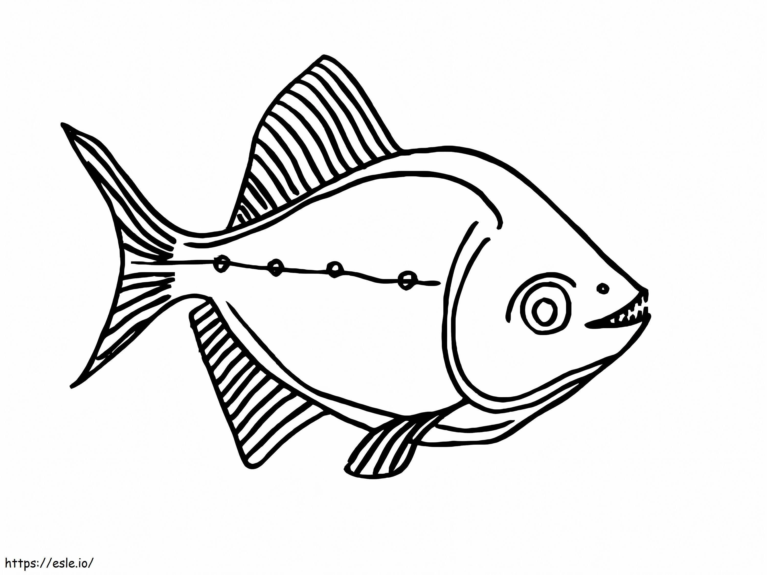 Piranha grátis para colorir