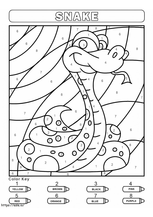 Kolor uśmiechniętego węża według numeru kolorowanka