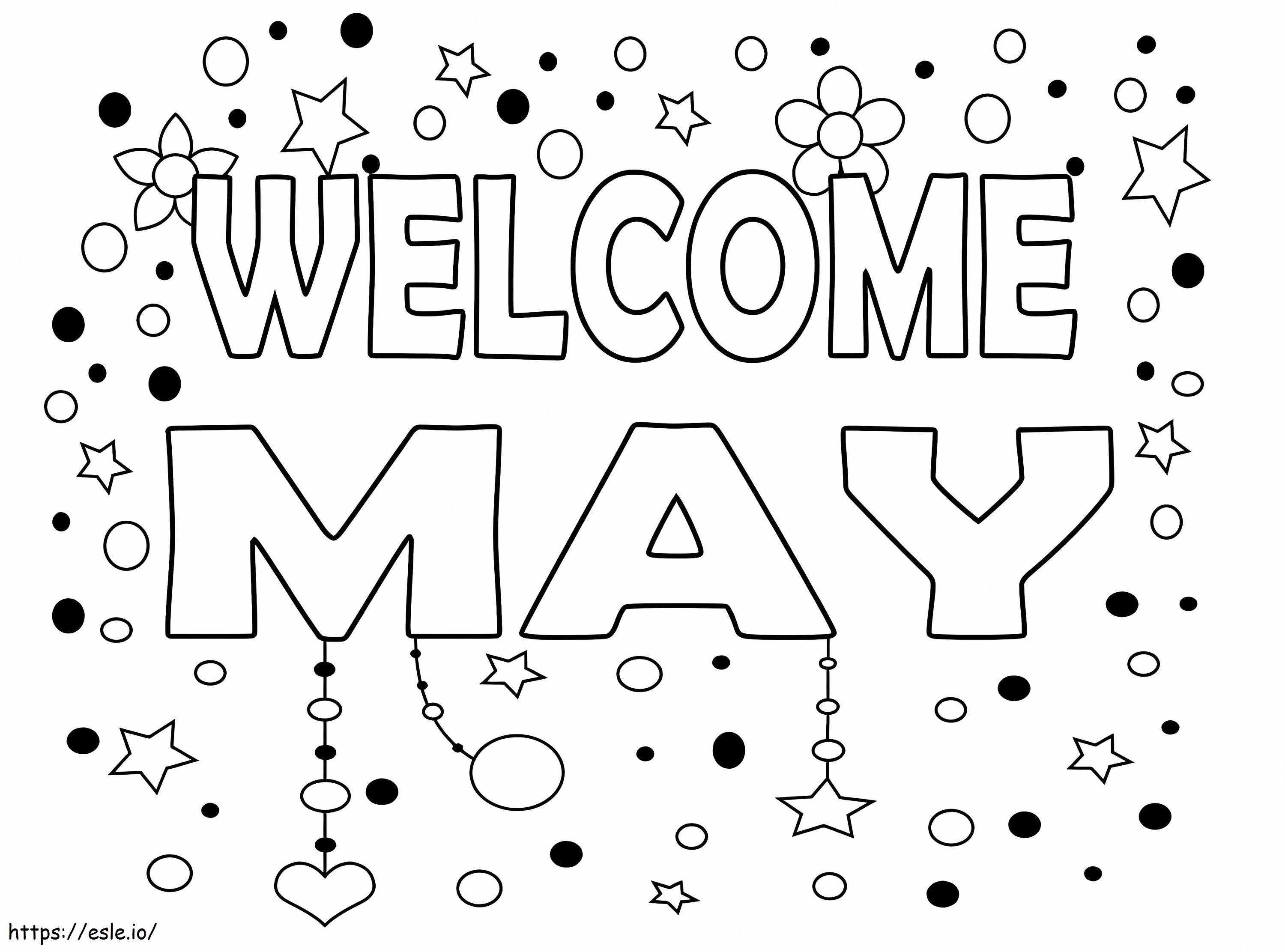 Welcome May coloring page