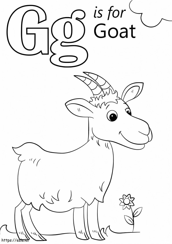 Goat Letter G coloring page