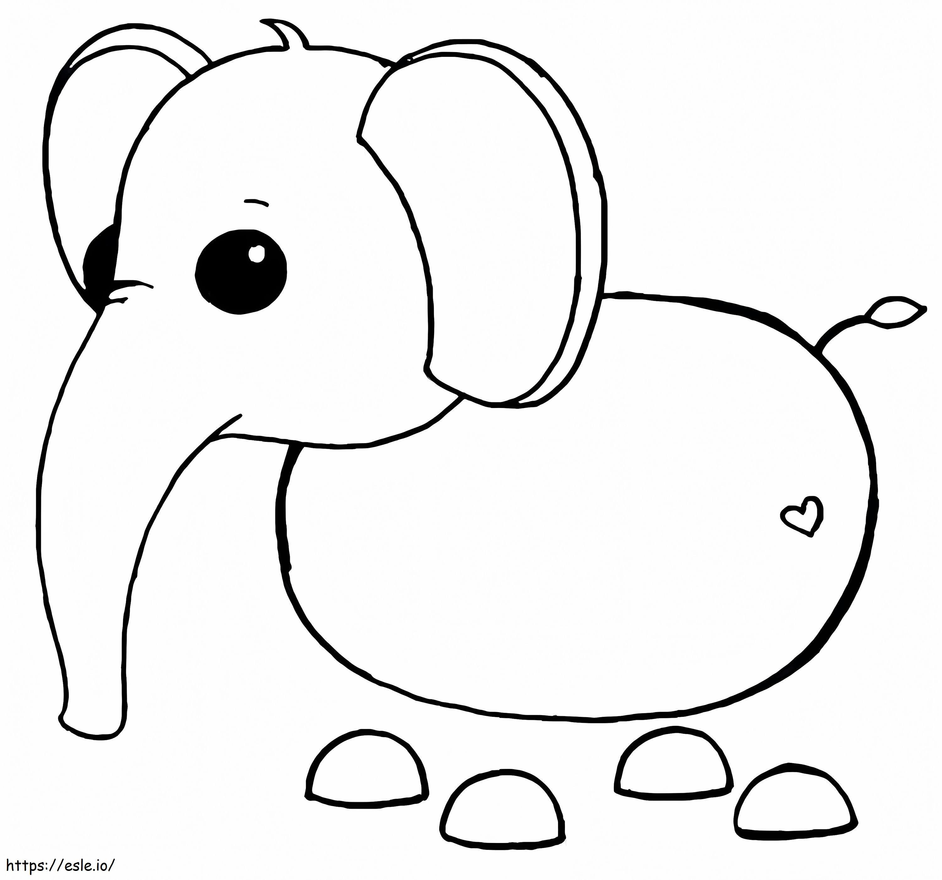 Słoń Adoptuj mnie kolorowanka