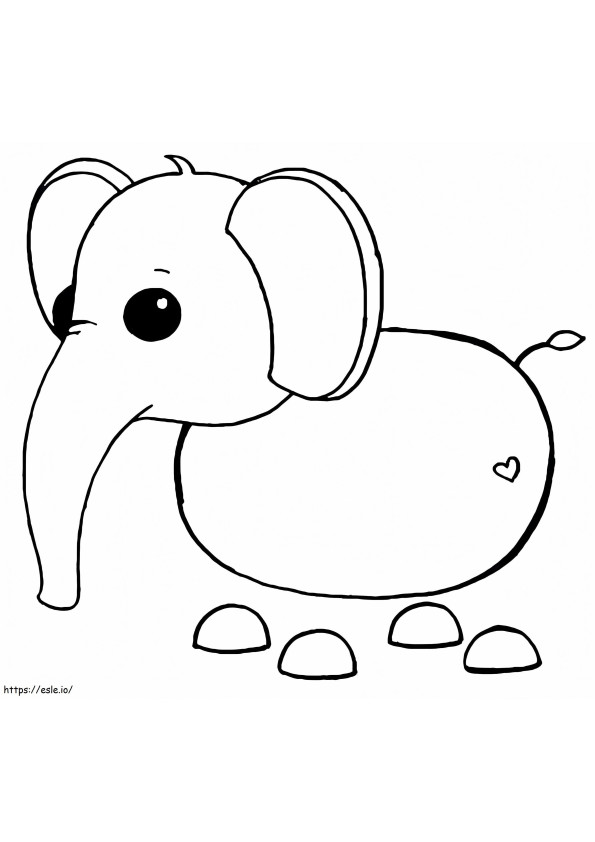 Coloriage Éléphant Adoptez-moi à imprimer dessin