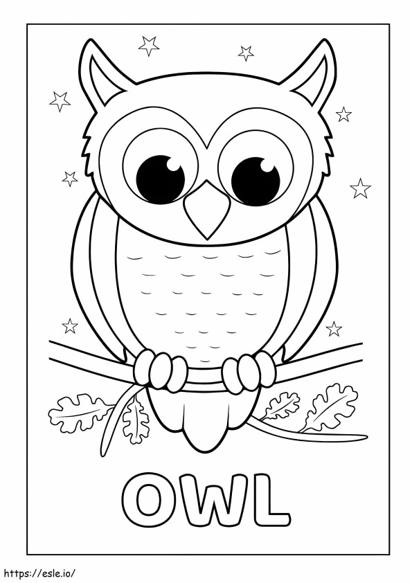 Owl With Star coloring page