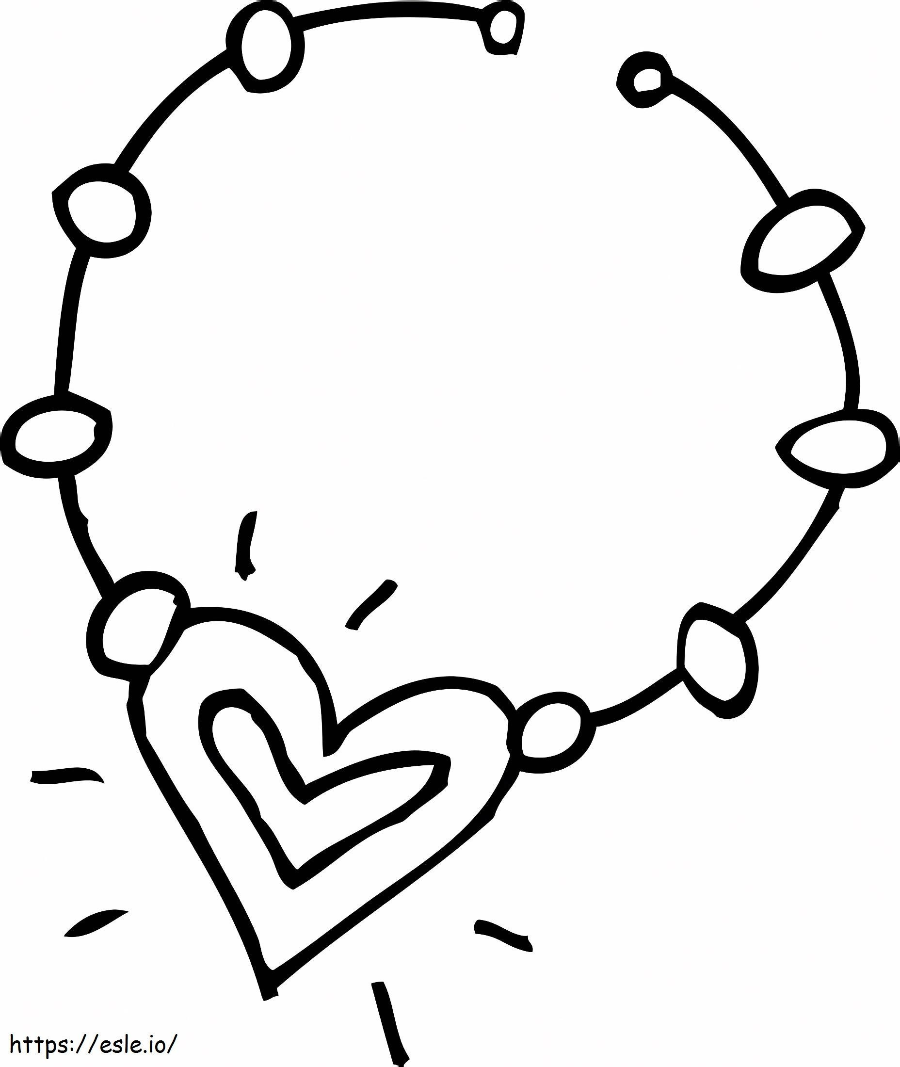 Heart Necklace coloring page