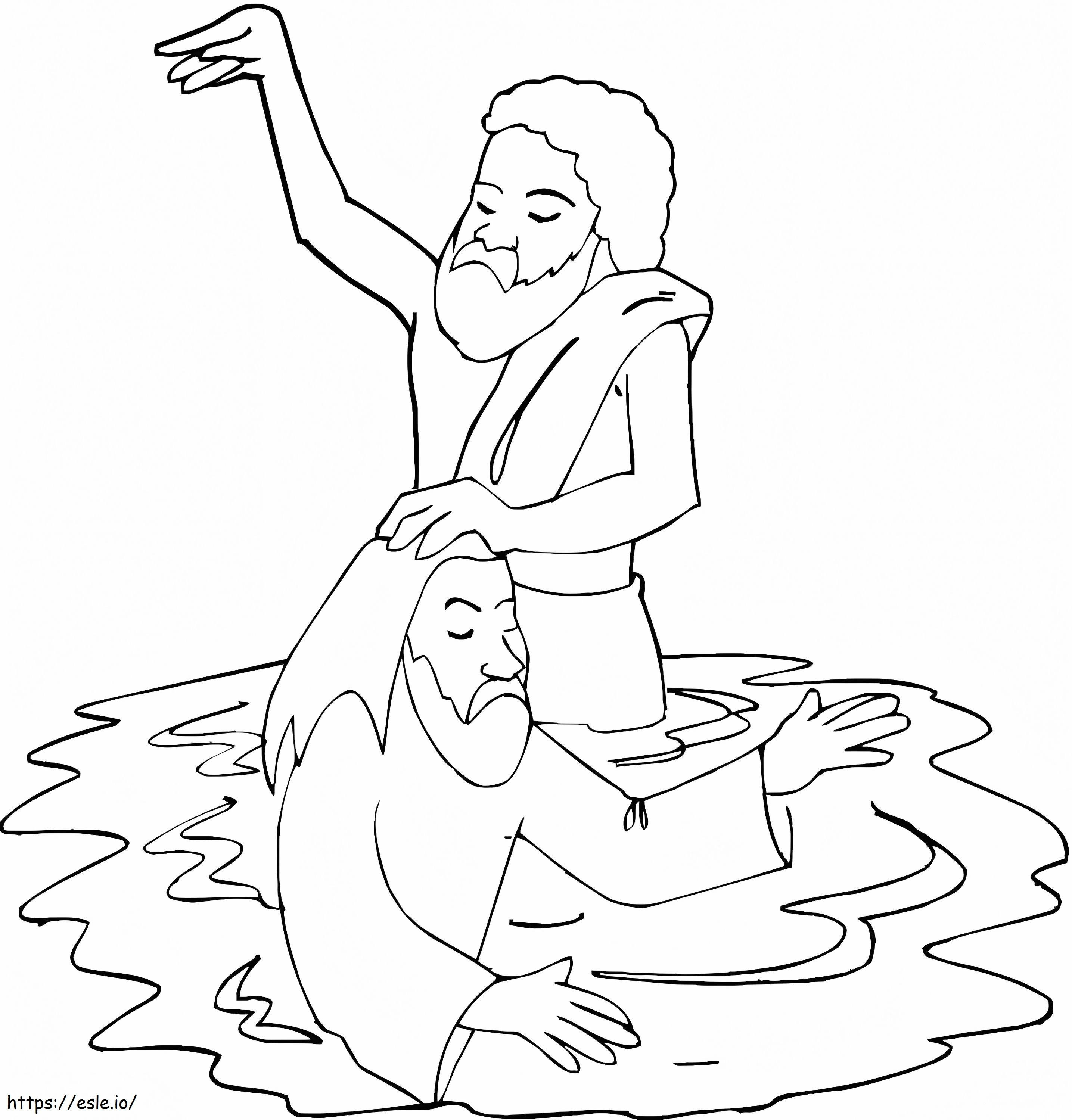 Jeesuksen kaste Jordan-joessa värityskuva