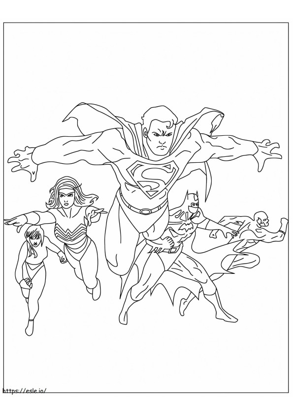 Flash And Team Attack coloring page
