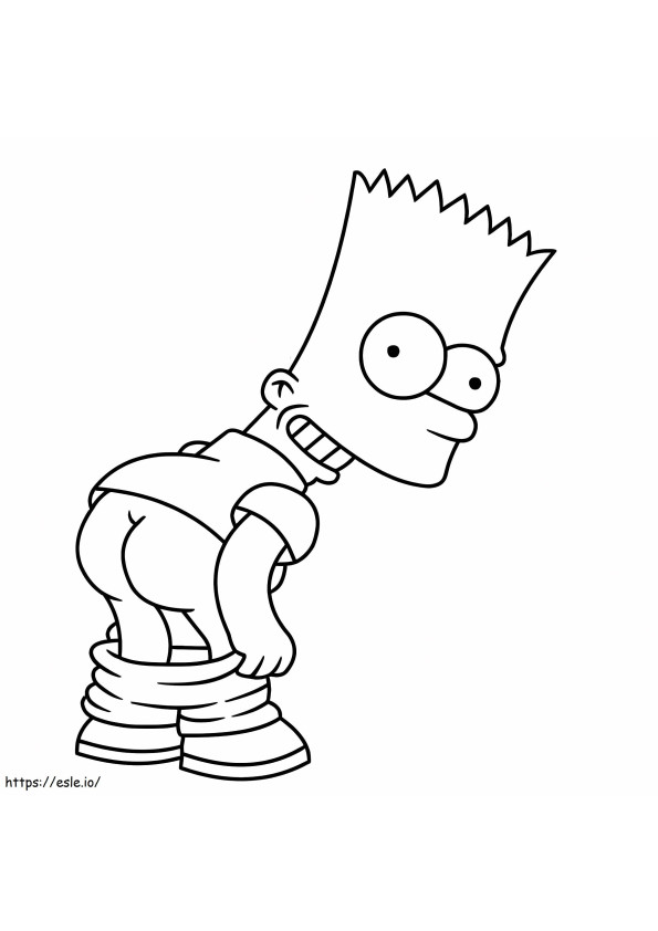Coloriage Bart Simpson Cul à imprimer dessin