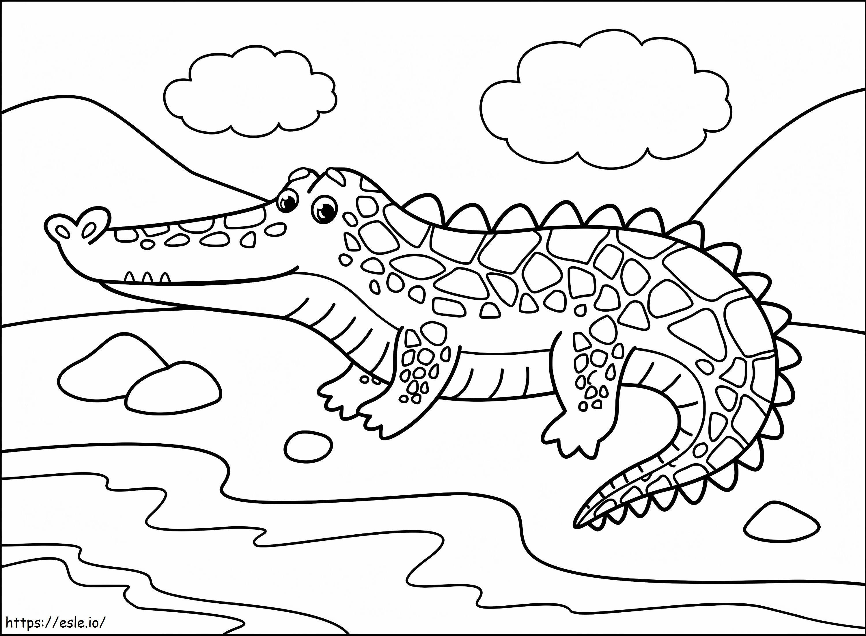 Ystävällinen alligaattori värityskuva