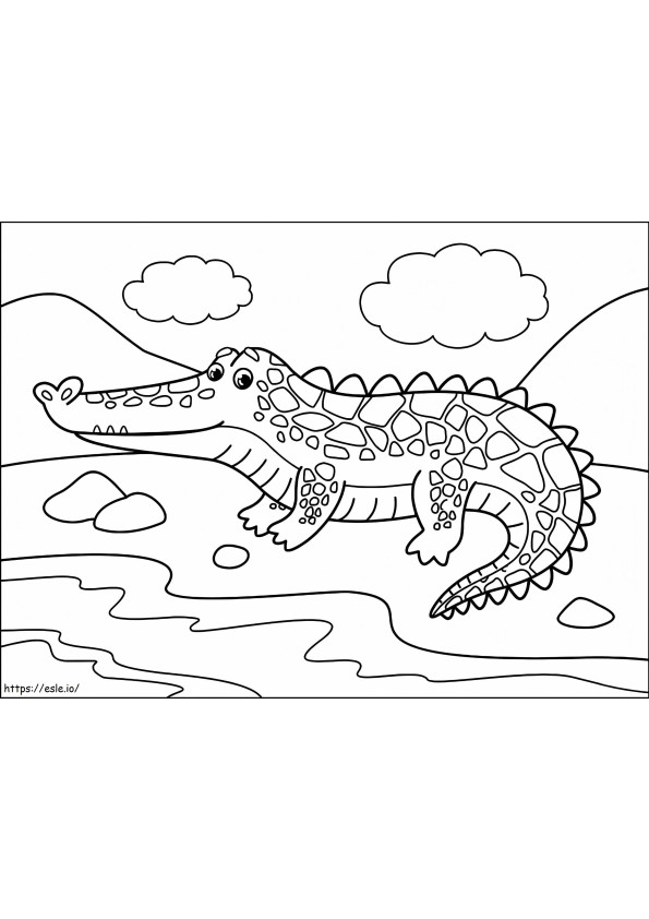 Ystävällinen alligaattori värityskuva