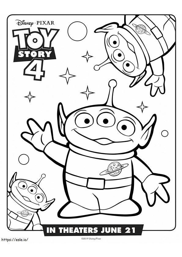 Extraterrestres Toy Story 4 para colorir