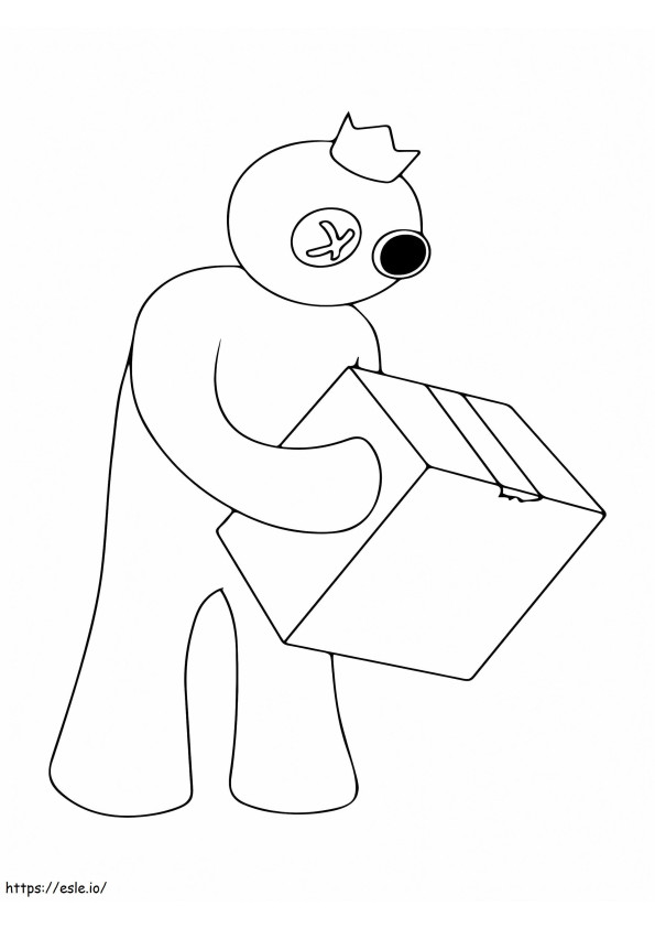 Rainbow Friends Roblox Holding A Box coloring page
