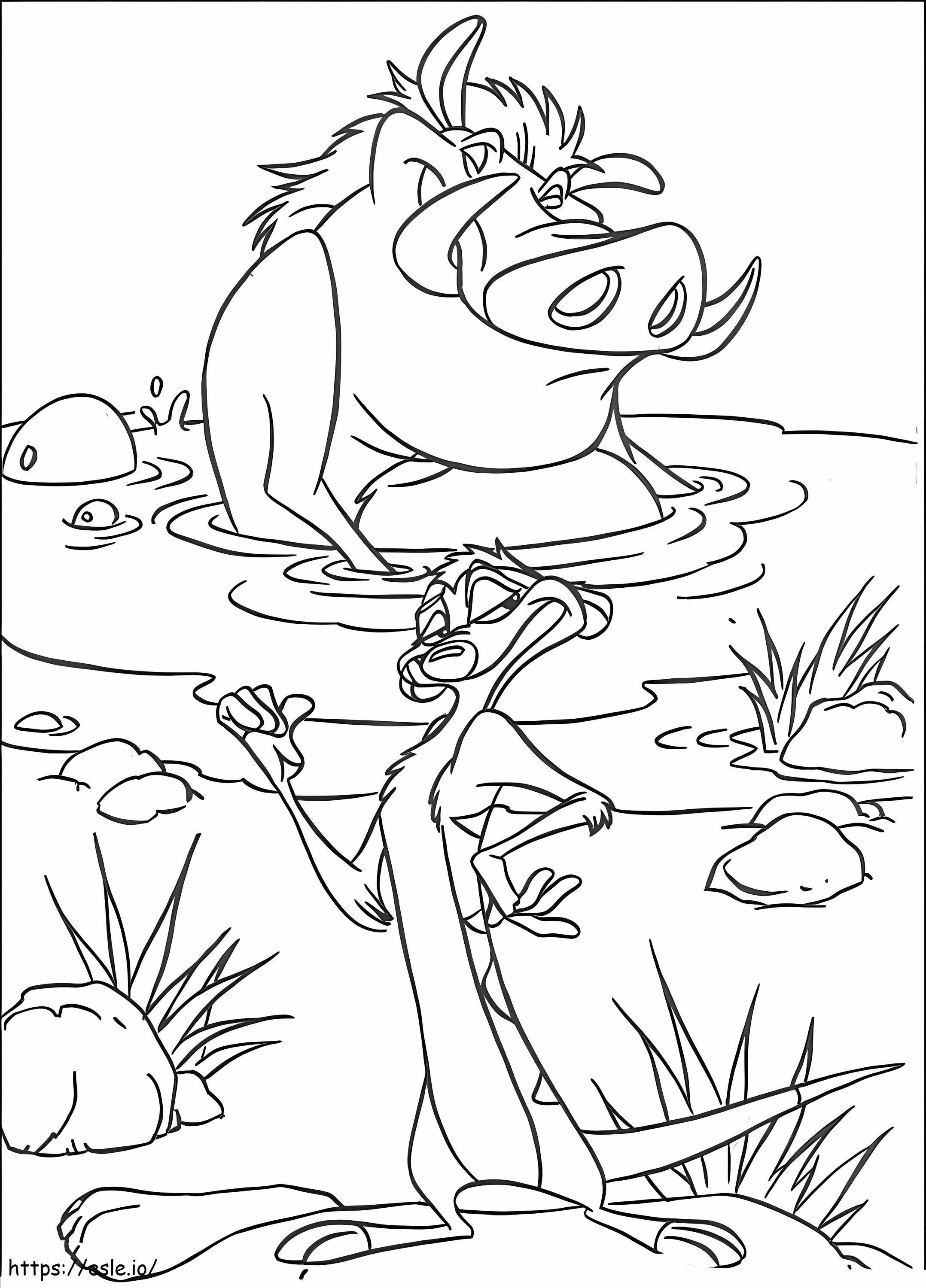 Timon And Pumbaa To Color coloring page