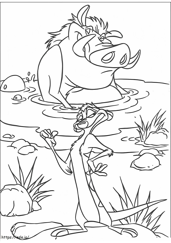 Coloriage Timon et Pumbaa à colorier à imprimer dessin