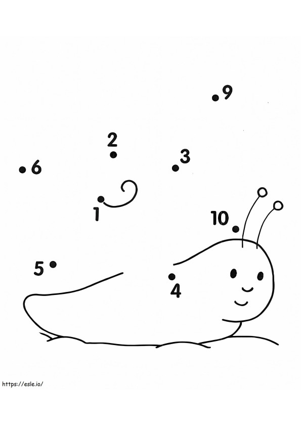  D Snail Dot To Worksheets Numbers 1 20 para colorir