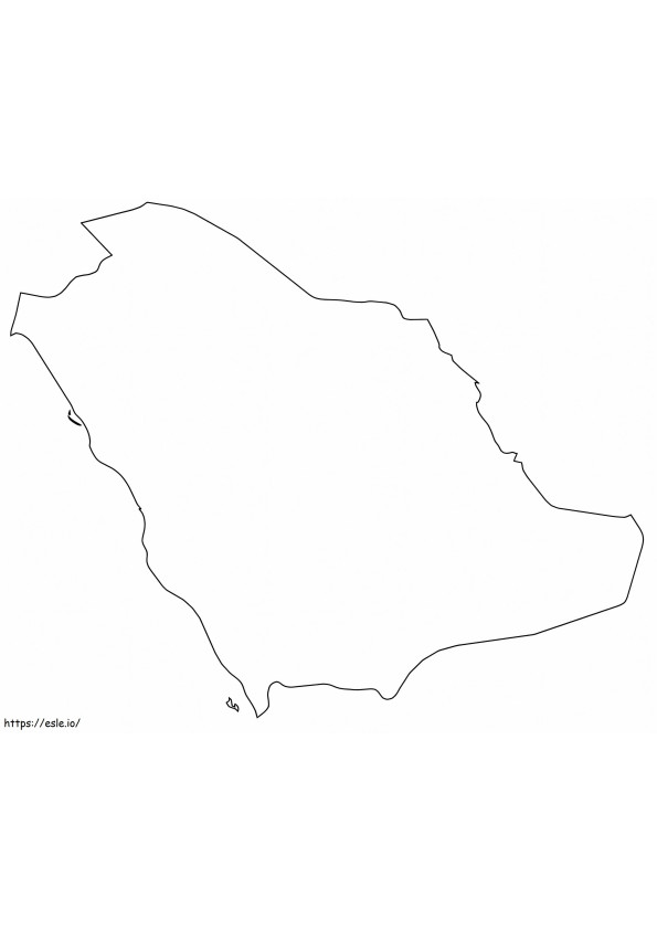 Saoedi-Arabië overzichtskaart kleurplaat