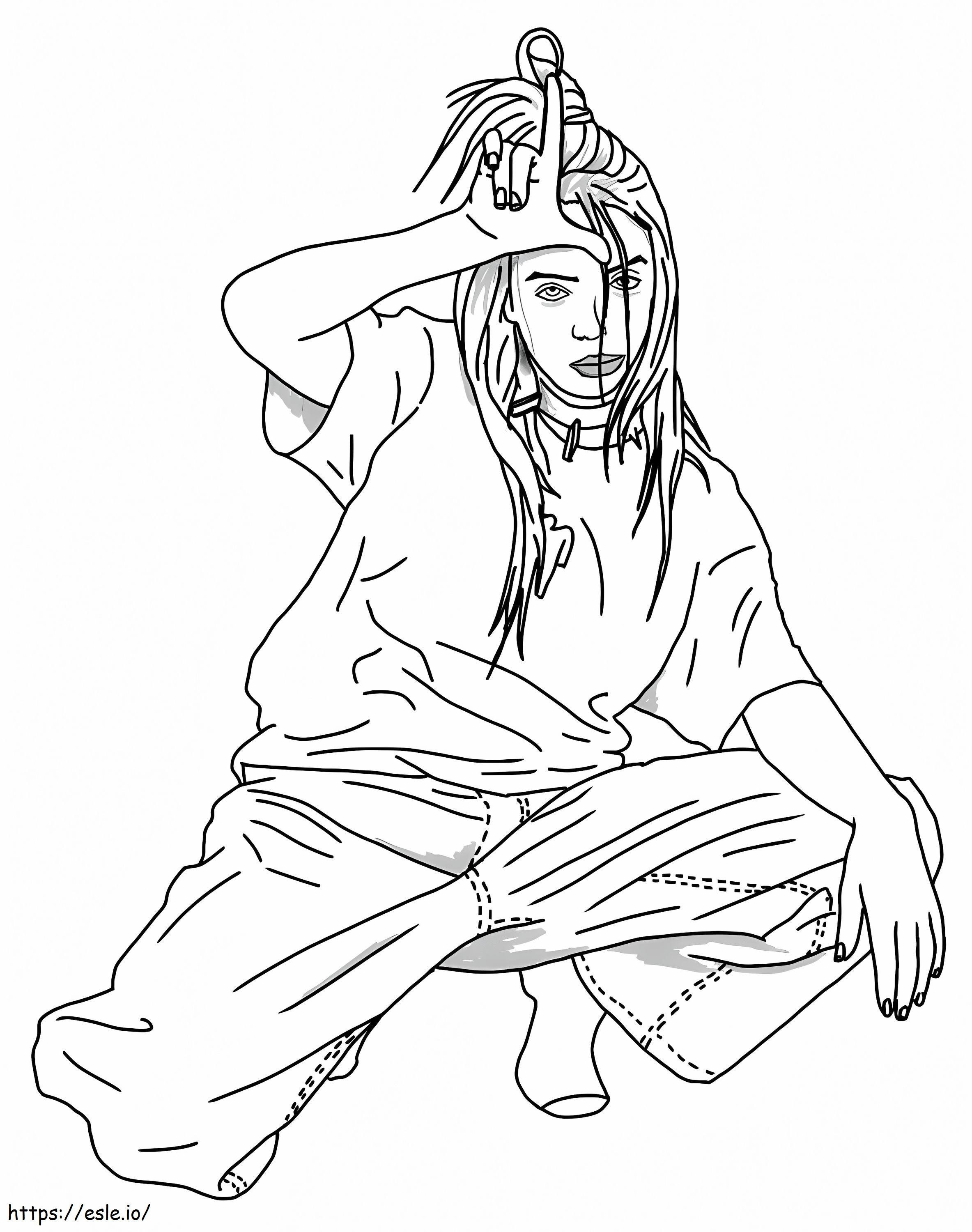 Billie Eilish Poses coloring page