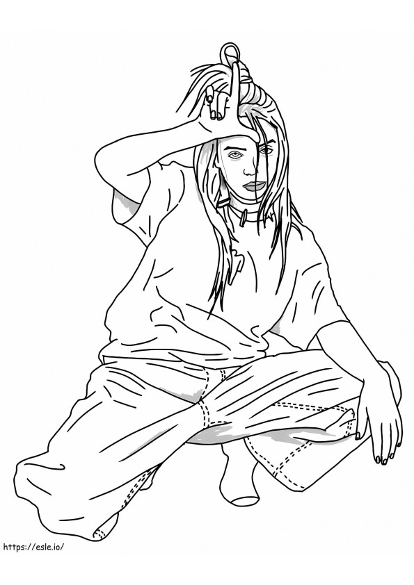 Billie Eilish Poses coloring page