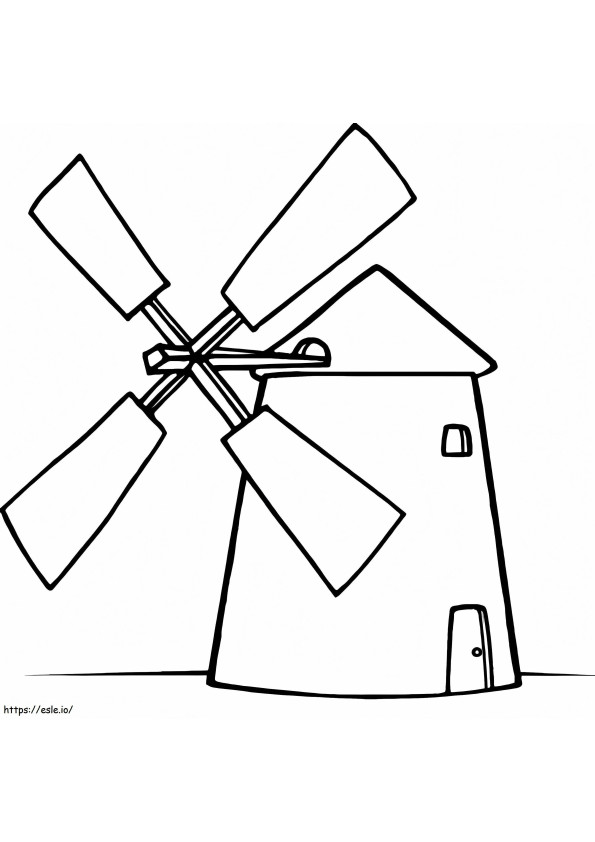 簡単な風車 ぬりえ - 塗り絵