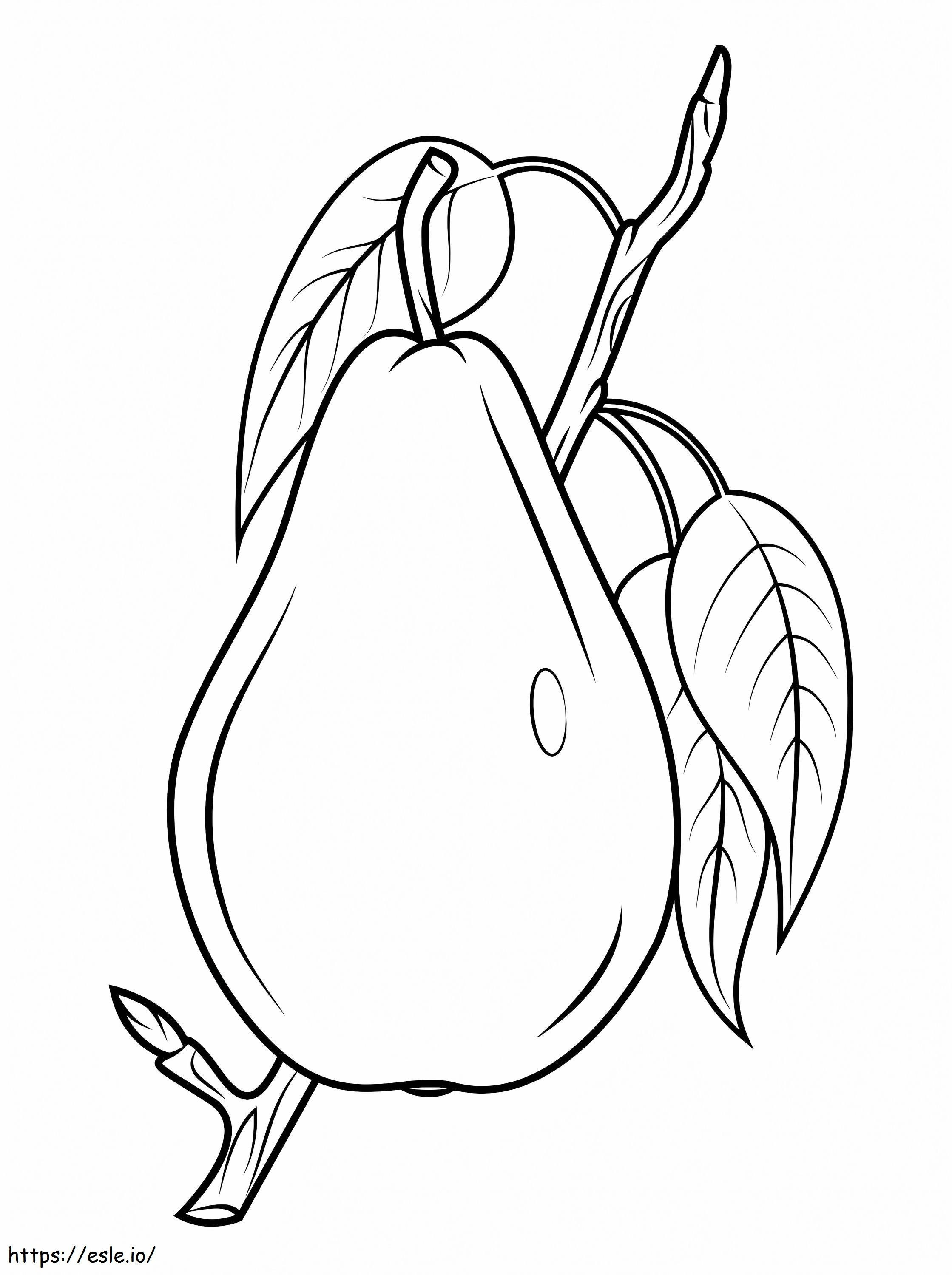 Pear On A Branch coloring page