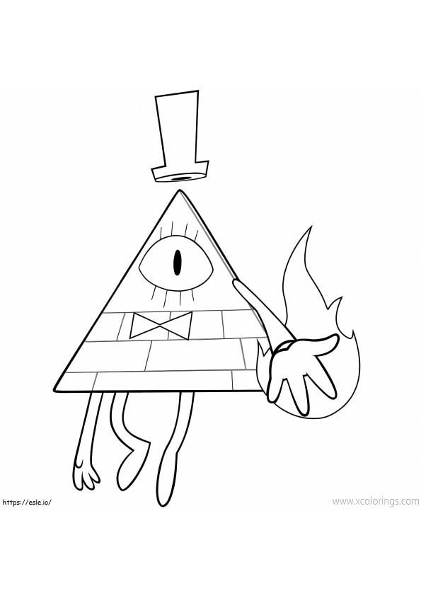 Gravity Falls Bill Cipher coloring page