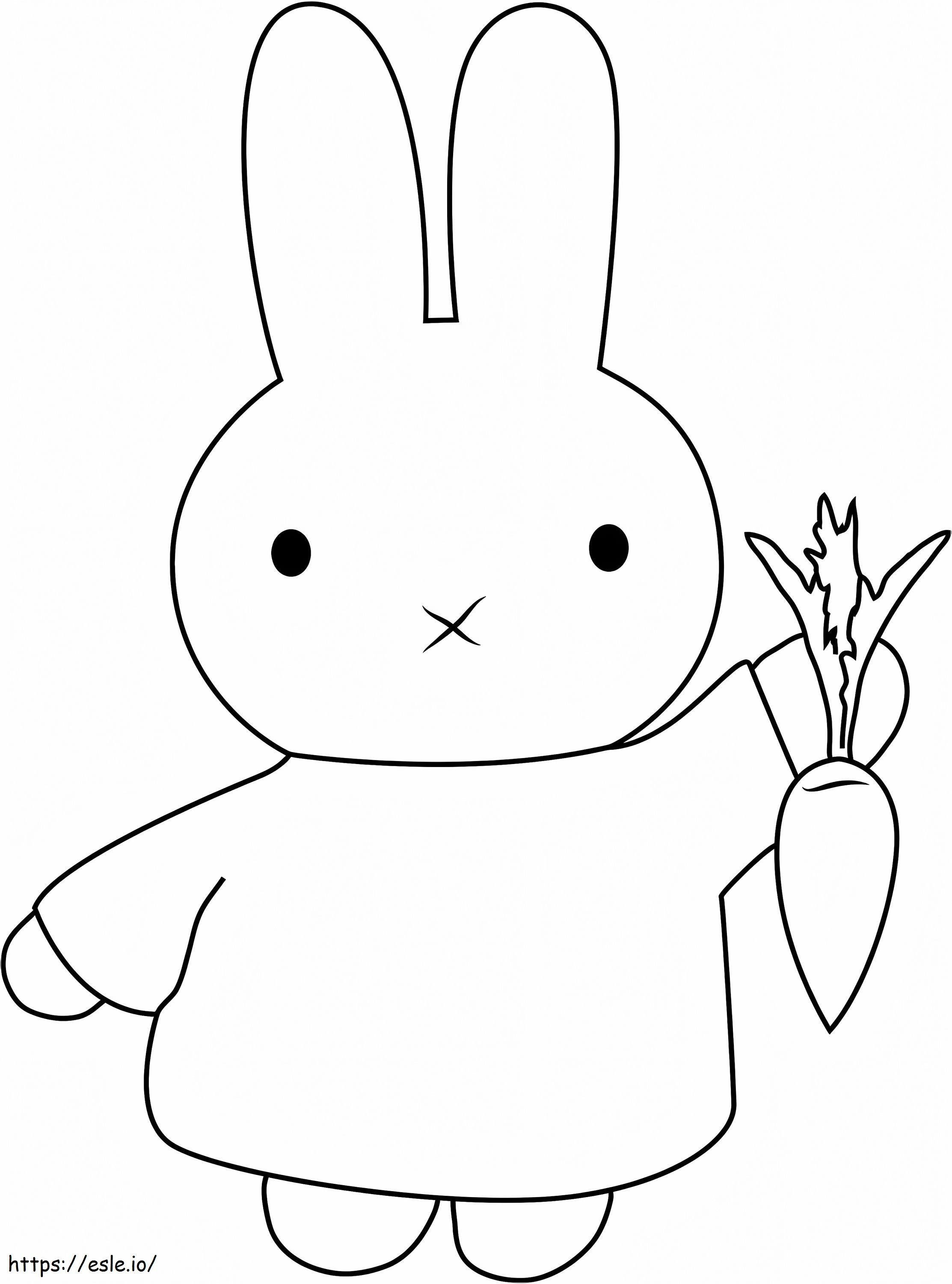 1531885666 Miffy Holding Carrot A4 coloring page