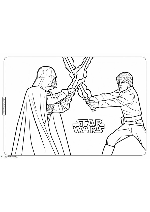 Luke Skywalker e Darth Vader para colorir