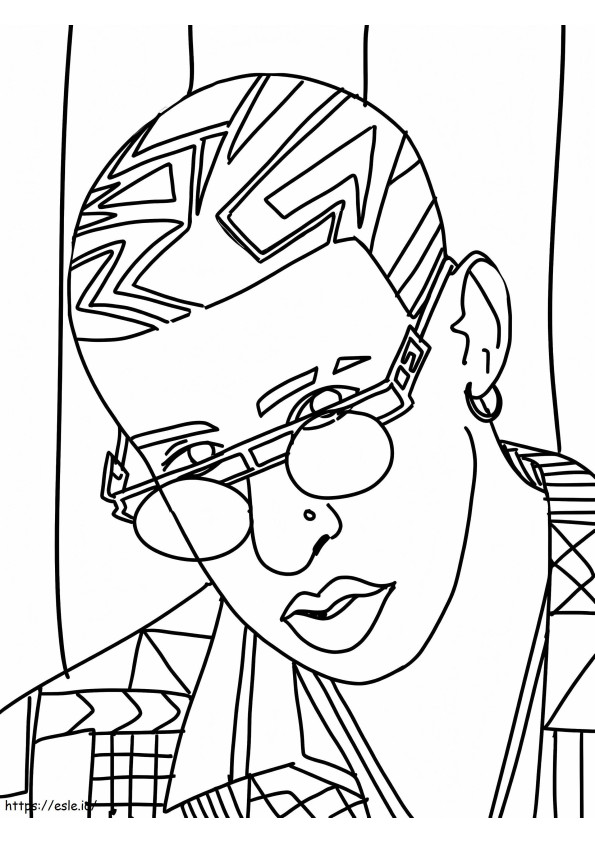 Awesome Bad Bunny coloring page