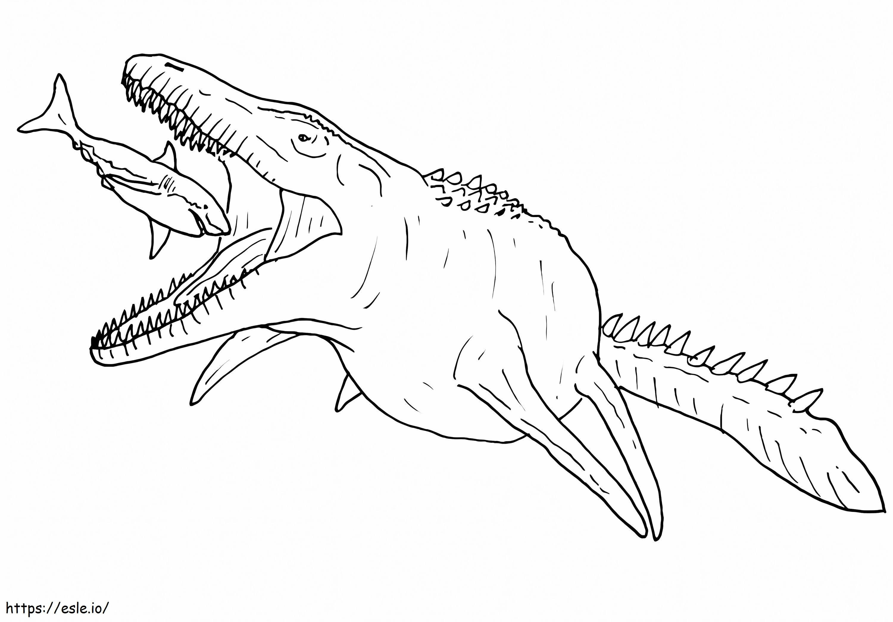 Mosasaurus Jagende Haai kleurplaat kleurplaat