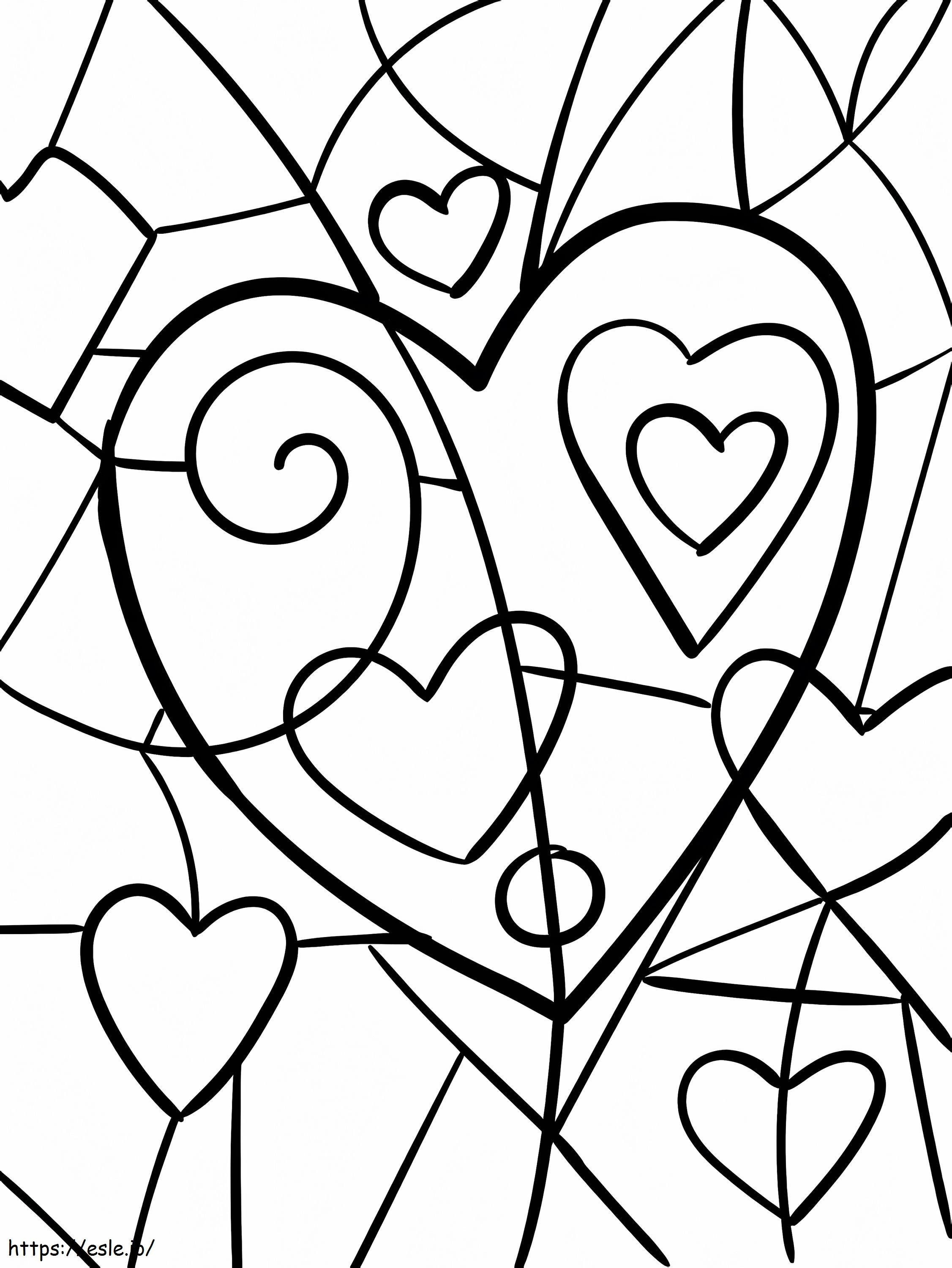 Heart Pattern coloring page