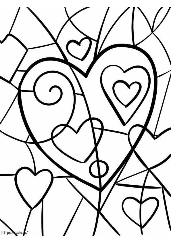 Heart Pattern coloring page