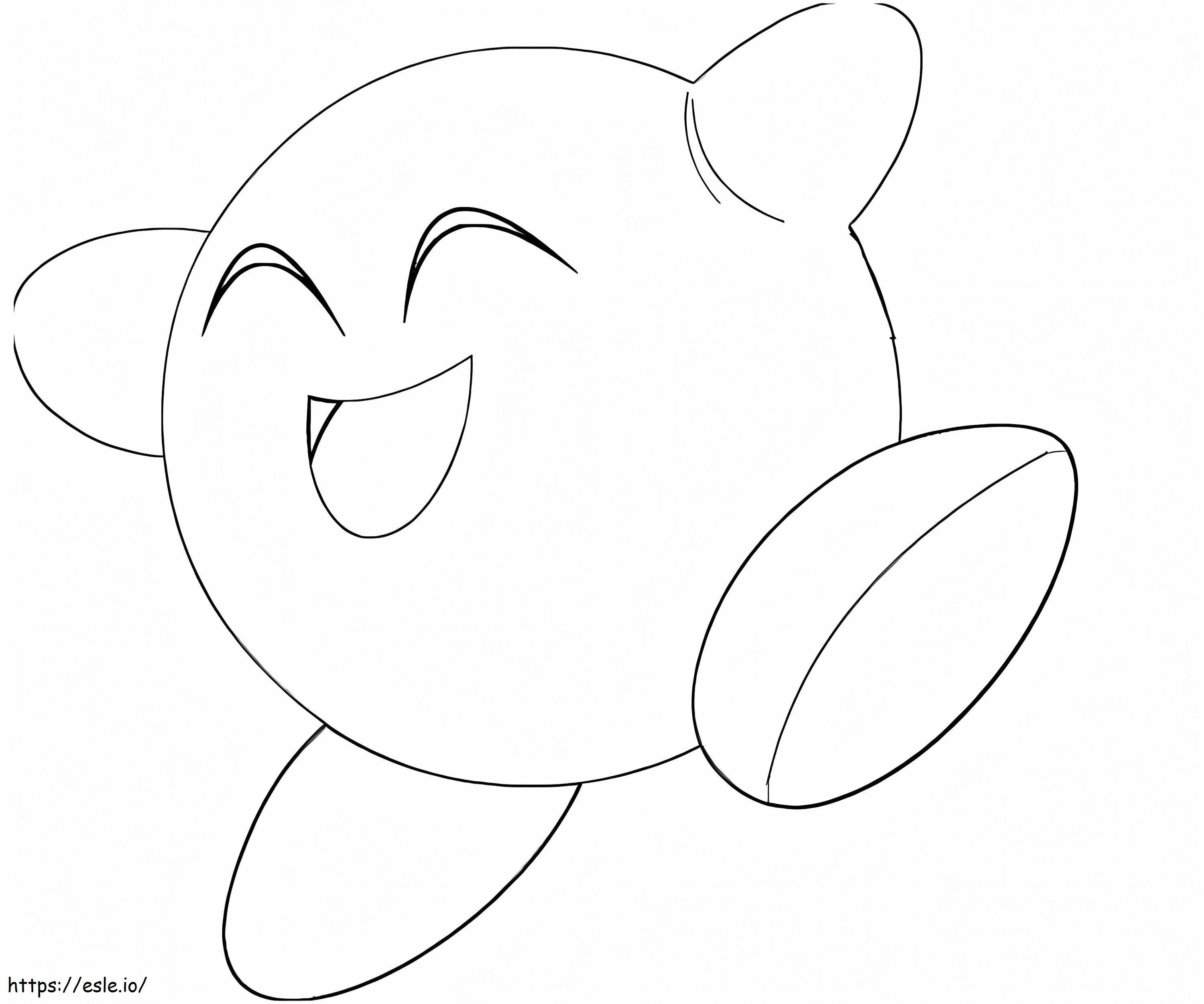 Kirby jest szczęśliwy kolorowanka