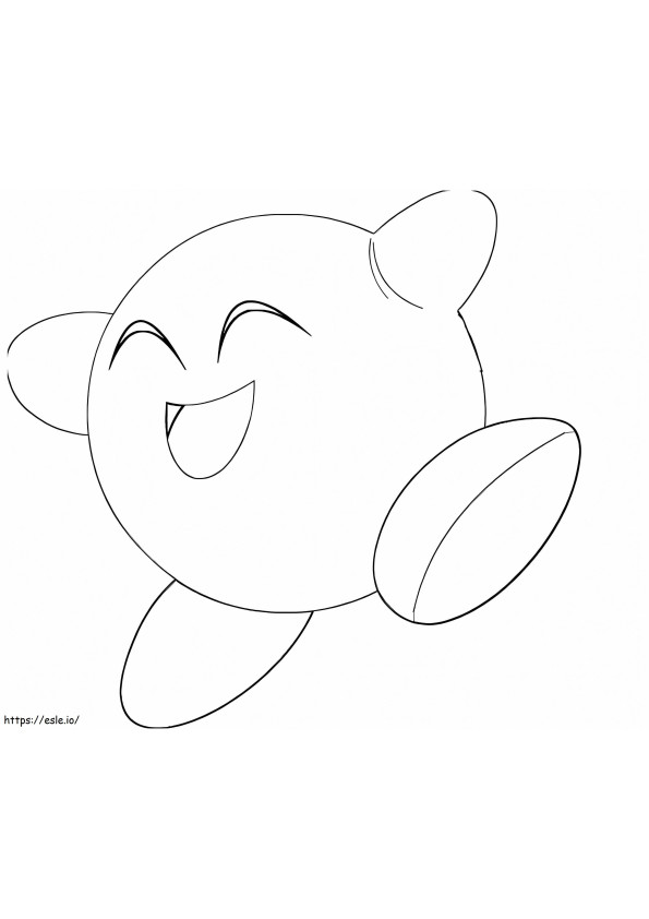 Coloriage Kirby est heureux à imprimer dessin