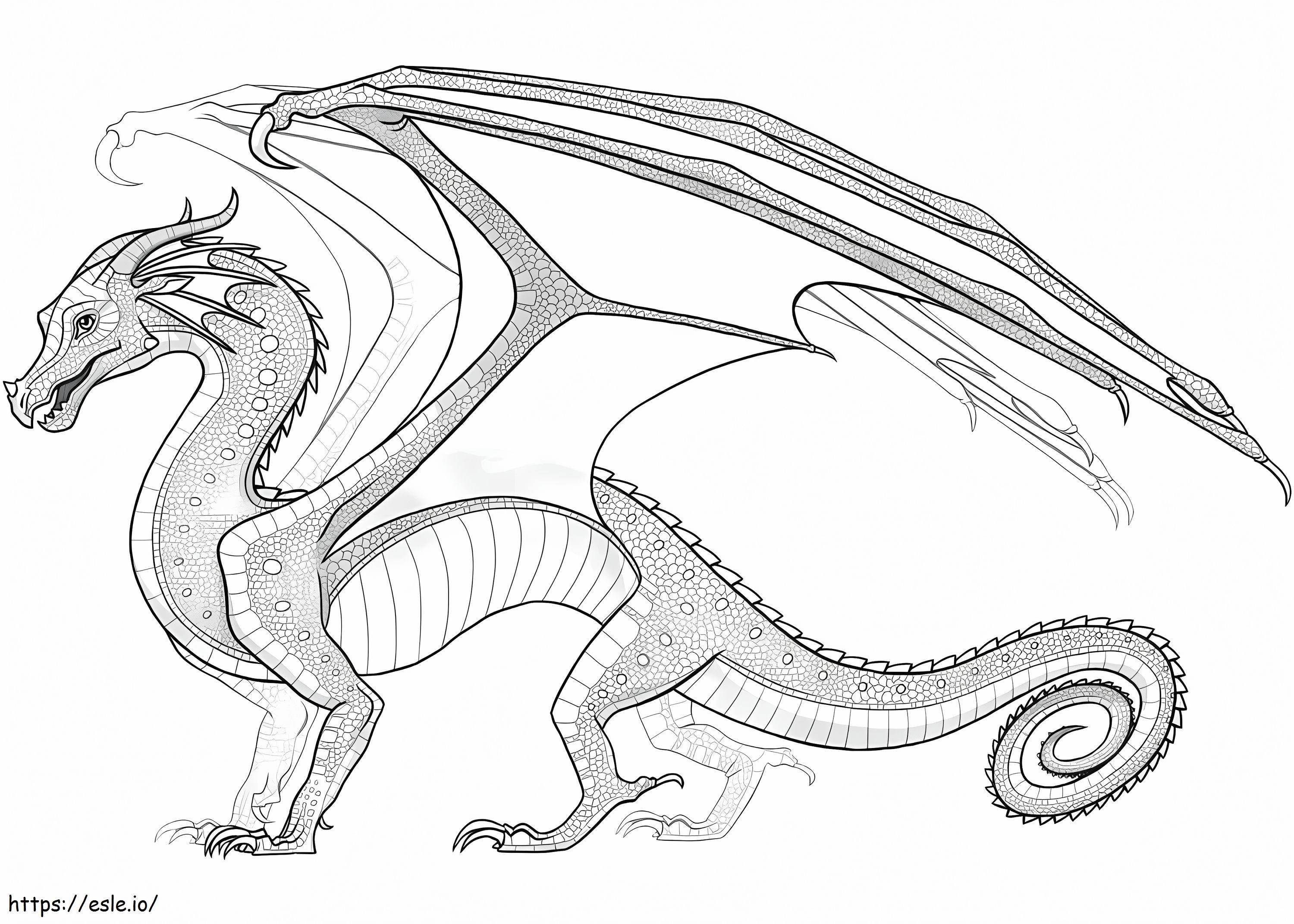 Coloriage  Dragon Rainwing des ailes de feu à imprimer dessin