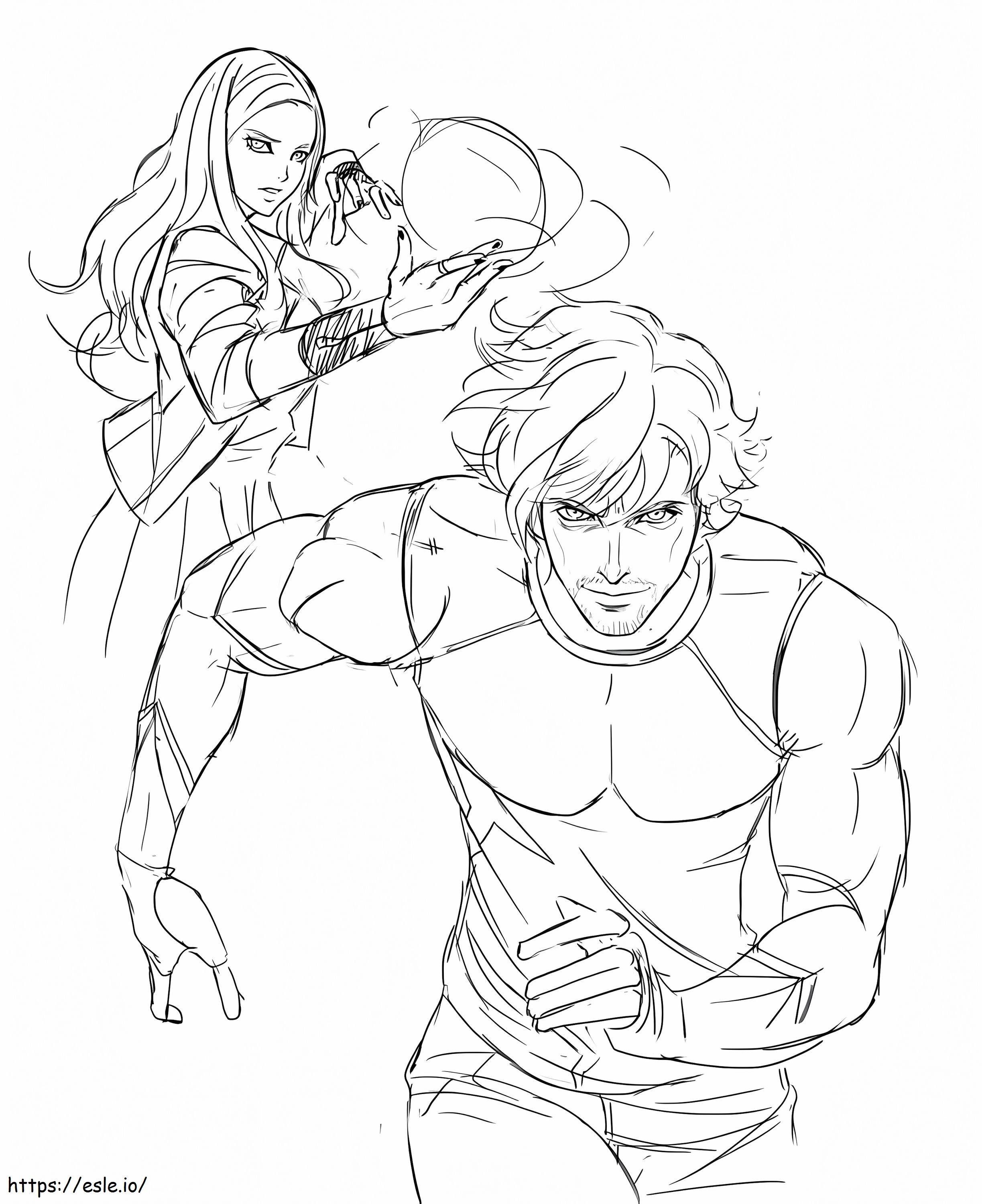Scarlet Witch And Quicksilver coloring page