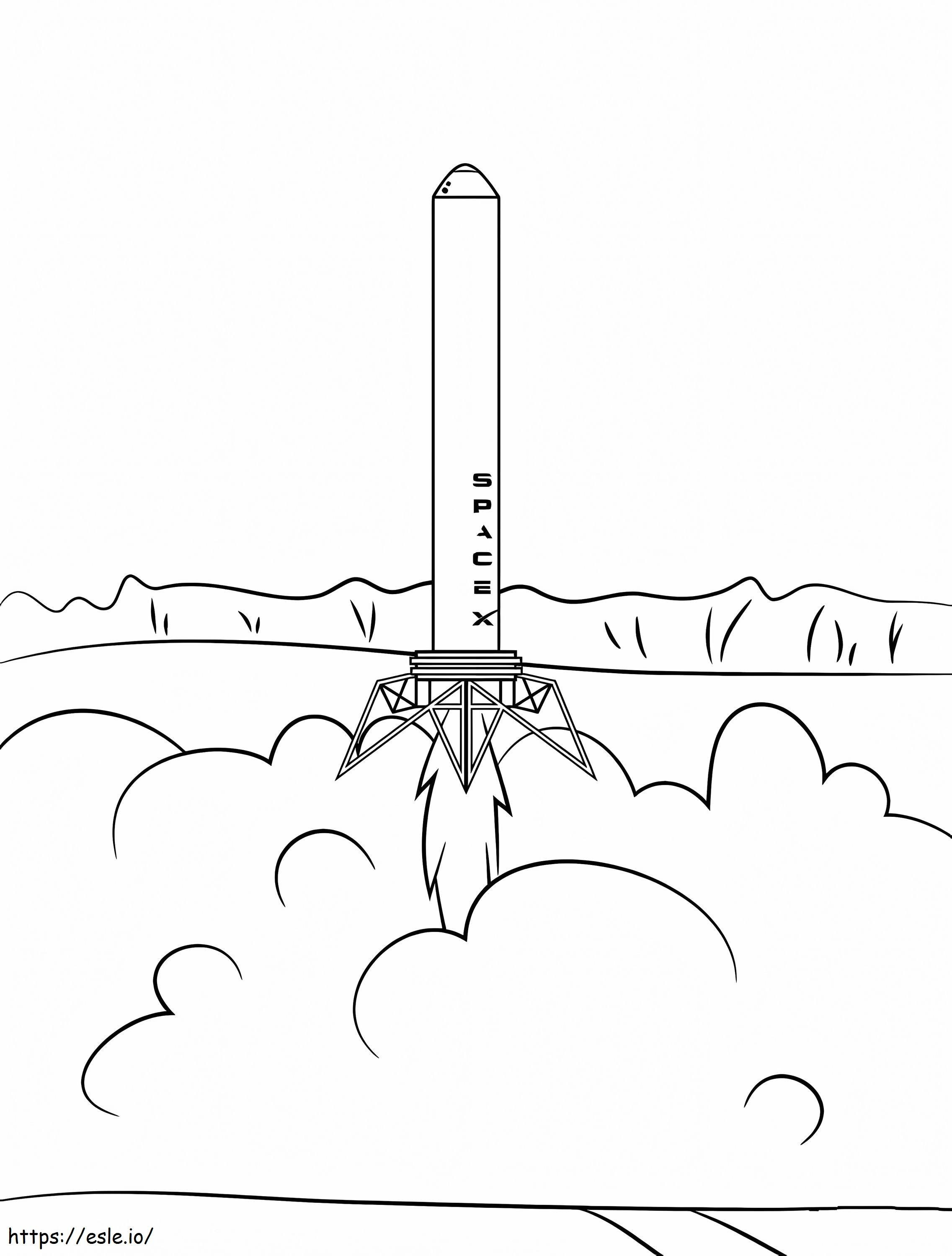 Coloriage Spacex Falcon 9 à imprimer dessin