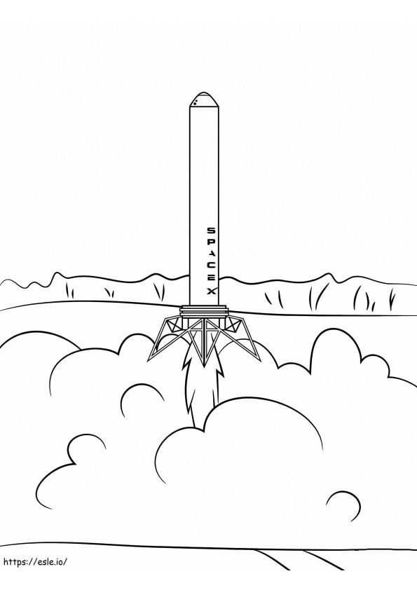 Spacex Falcon 9 coloring page