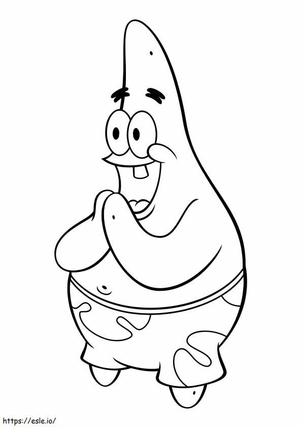 Cheerful Patrick Star coloring page
